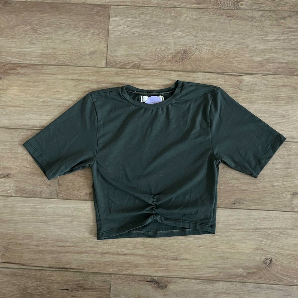Soft ruched gray top